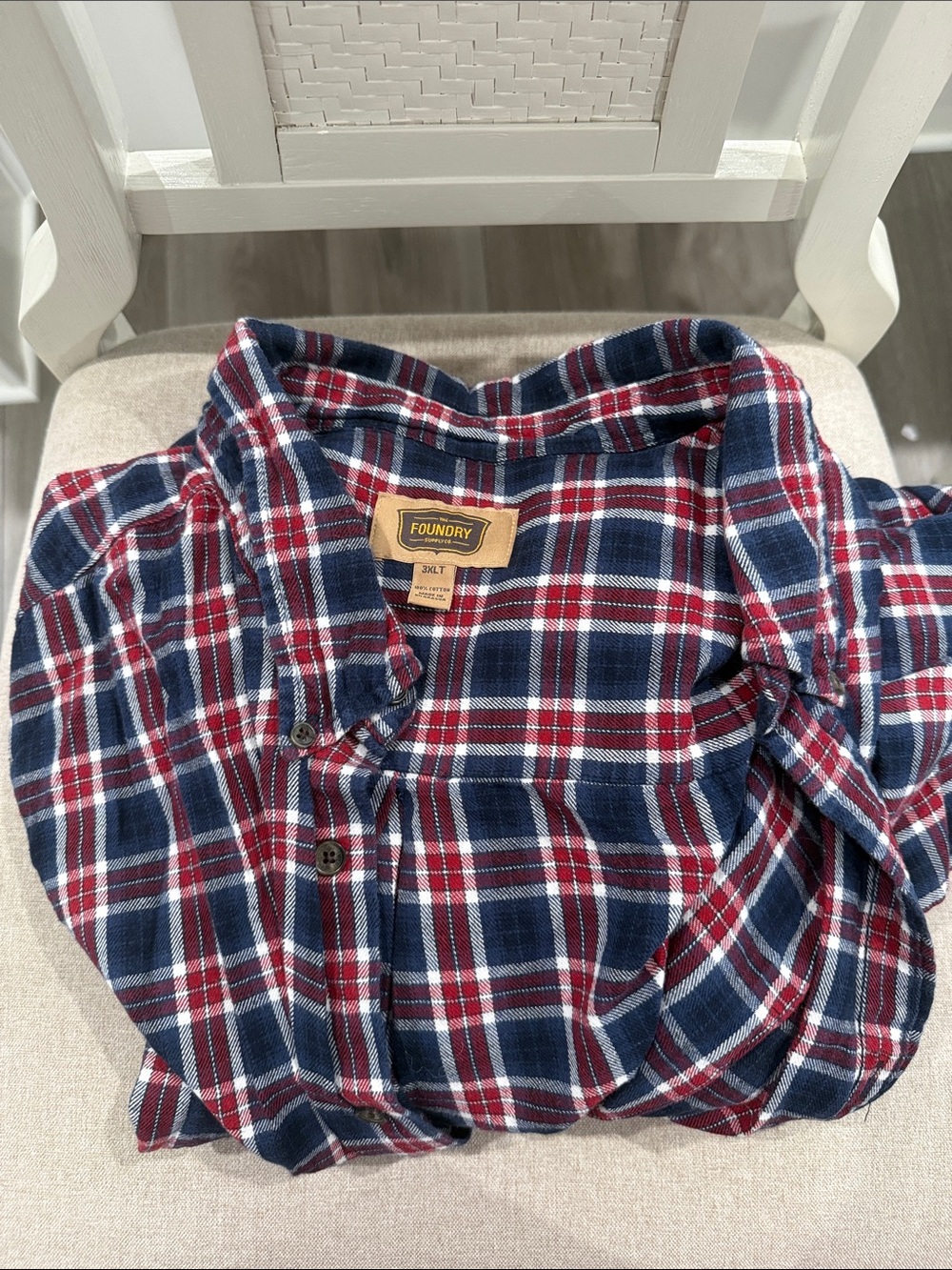 The Foundry Supply Co. Boys Red & Navy Plaid Button-Down Shirt